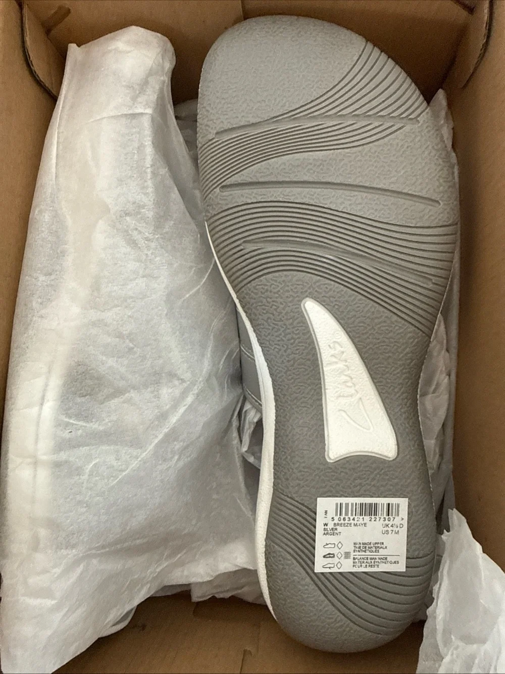 Clarks Women's Breeze Maye Silver 26182098 Size 7